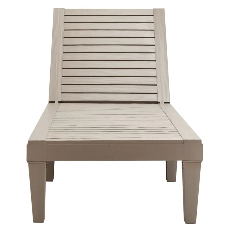 Outdoor Chaise Lounge Chair Patio Recliner Adjustable With 5 Positions Wood Texture Design Waterproof Easy To Assemble - Comfortable And Ergonomic Design