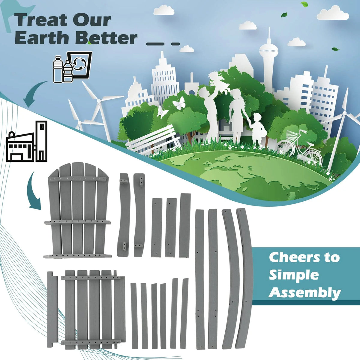 Outdoor Hdpe Tall Adirondack Chairs With Armrests Amp Footrest 30Quot Counter Height Bar Stools For Garden Backyard - Comfortable And Ergonomic Design