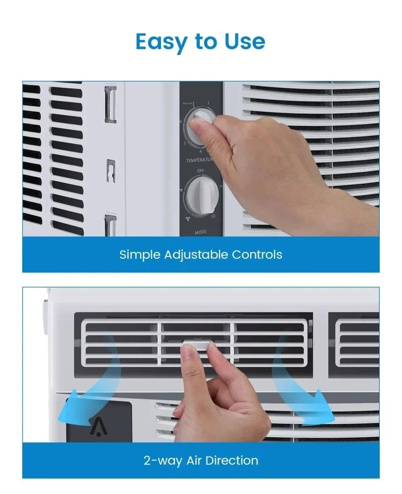Garvee 5000 BTU Window Air Conditioner, Fast Cooling for Rooms up to 150 Sq. ft, Window Ac Unit with 7 Level Temperature Setting, White